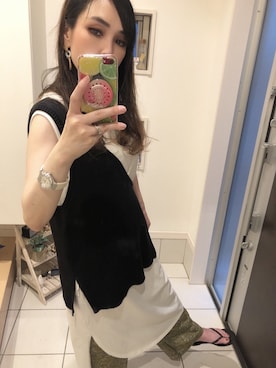 「おとなコーデ」｜「アイテム（アナログ腕時計）」を使った、kiriさん（レディース・160cm）の夏コーディネート