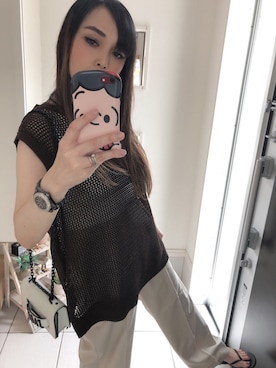 「アシメ」｜「アイテム（アナログ腕時計）」を使った、kiriさん（レディース・160cm）の夏コーディネート
