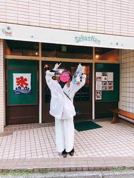 「GU（ジーユー）のアイテム（ムートンコート）」を使った、chinさん（レディース・156cm）の冬コーディネート