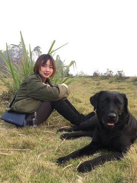 「PULL&BEAR（プルアンドベア）のアイテム（MA-1）」を使った、Cboboさん（レディース・160cm）の冬コーディネート