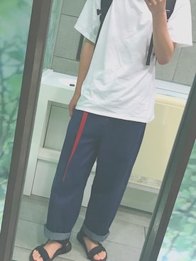 「BEN DAVIS（ベンデイビス）のアイテム（バックパック/リュック）」を使った、こさん（メンズ・175cm）の夏コーディネート