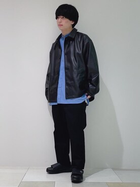 「RELAX」｜「アイテム（その他アウター）」を使った、平本　湧大さん（メンズ・164cm）の冬コーディネート