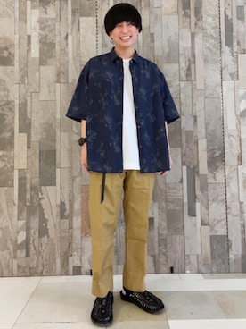 「☆柄シャツ」｜平本　湧大さん（メンズ・164cm）の春コーディネート