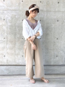 「カシュクール」｜「アイテム（サロペット/オーバーオール）」を使った、yumiさん（レディース・165cm）の夏コーディネート
