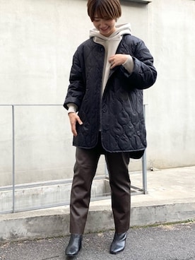 「CIAOPANIC TYPY（チャオパニックティピー）のアイテム（ミリタリージャケット）」を使った、yumiさん（レディース・165cm）の冬コーディネート