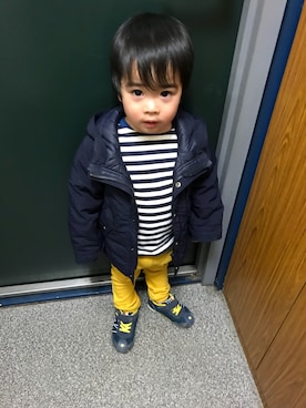 「Right-on（ライトオン）のアイテム（ダウンジャケット/コート）」を使った、ryoさん（キッズ・90cm）の冬コーディネート
