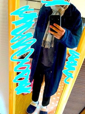 「TIMELY WARNING（タイムリーワーニング）のアイテム（その他アウター）」を使った、肉じゃがさん（メンズ・177cm）の冬コーディネート