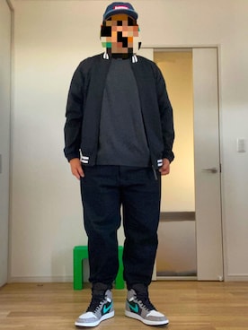 「GOODENOUGH（グッドイナフ）のアイテム（スタジャン）」を使った、八木さん（メンズ・178cm）の冬コーディネート