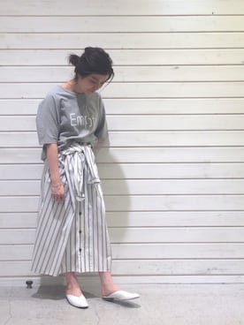 「FIL DE FER（フィルデフェール）のアイテム（シャツワンピース）」を使った、kamata.さん（レディース・158cm）の春コーディネート