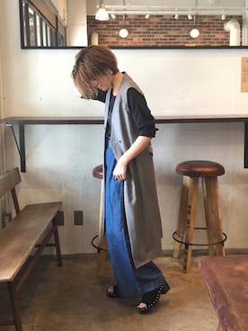 「NOMBRE IMPAIR（ノンブルアンペール）のアイテム（その他アウター）」を使った、kamata.さん（レディース・158cm）の夏コーディネート
