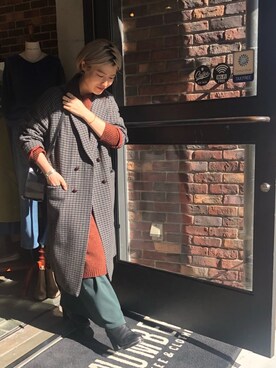 「NOMBRE IMPAIR（ノンブルアンペール）のアイテム（チェスターコート）」を使った、kamata.さん（レディース・158cm）の秋コーディネート