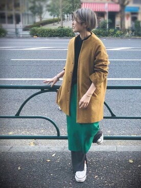「FIL DE FER（フィルデフェール）のアイテム（その他アウター）」を使った、kamata.さん（レディース・158cm）の冬コーディネート