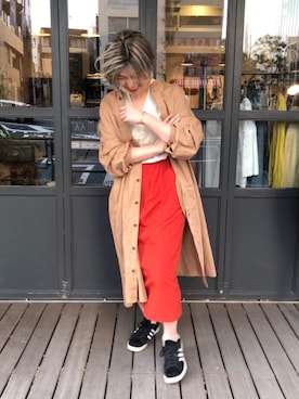 「FIL DE FER（フィルデフェール）のアイテム（シャツワンピース）」を使った、kamata.さん（レディース・158cm）の冬コーディネート