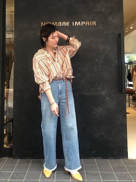「NOMBRE IMPAIR（ノンブルアンペール）のアイテム（その他シューズ）」を使った、kamata.さん（レディース・158cm）の春コーディネート