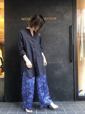「NOMBRE IMPAIR（ノンブルアンペール）のアイテム（サンダル）」を使った、kamata.さん（レディース・158cm）の春コーディネート