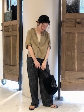 「FIL DE FER（フィルデフェール）のアイテム（タンクトップ）」を使った、kamata.さん（レディース・158cm）の夏コーディネート