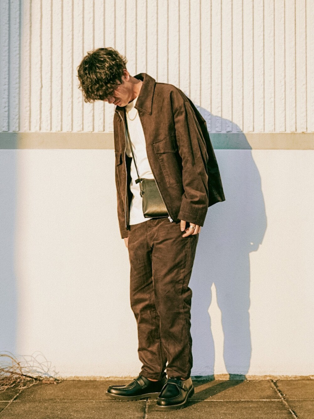 「WYM LIDNM、リドム、ウィムリドム、niko and ...、wearhalloween2020、お洒落さんとつながりたい、大人カジュアル、きれいめカジュアル、コーデュロイパンツ、ユニクロ」｜「WYM LIDNMの【WYM LIDNM】RAYON 11W CORDUROY ZIP OUTER SET-UP（ブルゾン、ブラック系）」を使った、JNKさん（メンズ・168cm）の秋コーディネートの1枚目の写真