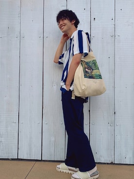 「Hender Scheme（エンダースキーマ）のアイテム」を使った、梶田冬磨さん（メンズ・181cm・10代）の夏コーディネート
