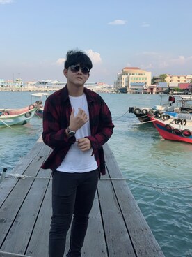 「H&M（エイチ・アンド・エム）のアイテム（ジャケット/アウター）」を使った、Xianさん（メンズ・175cm・10代）の夏コーディネート