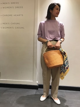 「ROKU」｜「アイテム（財布/小物）」を使った、Rinko Takeuchiさん（レディース・164cm）の春コーディネート