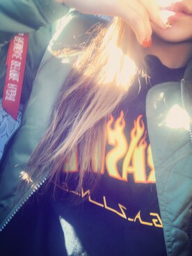 「Alpha Industries（アルファインダストリーズ）のアイテム（ブルゾン）」を使った、yukausaさん（レディース・152cm）の冬コーディネート