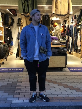 「MANASTASH（マナスタッシュ）のアイテム（シューズ）」を使った、ふるちゃんさん（メンズ・171cm）の冬コーディネート