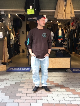 「TOPO DESIGNS（トポデザインズ）のアイテム（キャップ）」を使った、ふるちゃんさん（メンズ・171cm）の春コーディネート