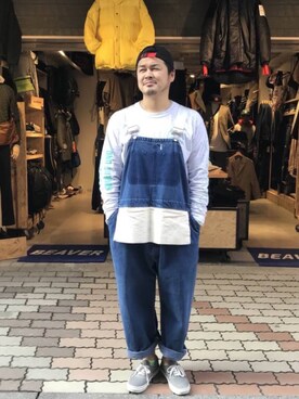 「TOPO DESIGNS（トポデザインズ）のアイテム（キャップ）」を使った、ふるちゃんさん（メンズ・171cm）の春コーディネート