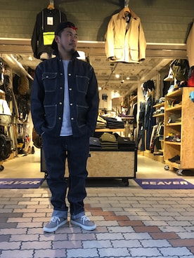 「TOPO DESIGNS（トポデザインズ）のアイテム（キャップ）」を使った、ふるちゃんさん（メンズ・171cm）の春コーディネート