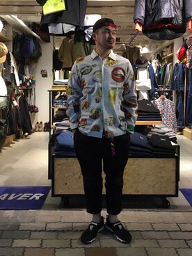「MANASTASH（マナスタッシュ）のアイテム（シューズ）」を使った、ふるちゃんさん（メンズ・171cm）の春コーディネート