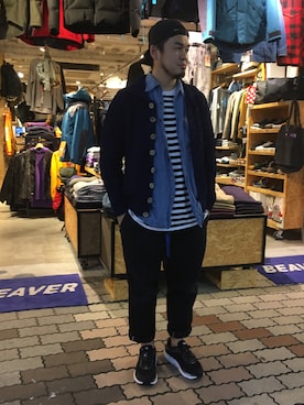 「MANASTASH（マナスタッシュ）のアイテム（キャップ）」を使った、ふるちゃんさん（メンズ・171cm）の秋コーディネート