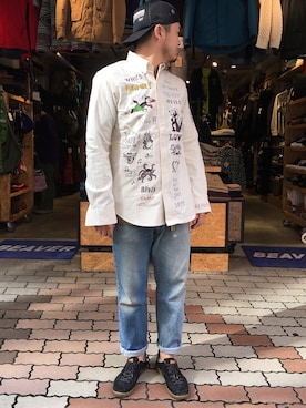 「MANASTASH（マナスタッシュ）のアイテム（キャップ）」を使った、ふるちゃんさん（メンズ・171cm）の秋コーディネート
