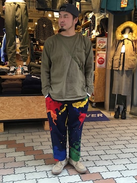 「MANASTASH（マナスタッシュ）のアイテム（バッグ）」を使った、ふるちゃんさん（メンズ・171cm）の冬コーディネート