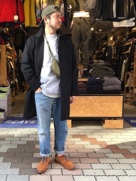 「MANASTASH（マナスタッシュ）のアイテム（バッグ）」を使った、ふるちゃんさん（メンズ・171cm）の冬コーディネート
