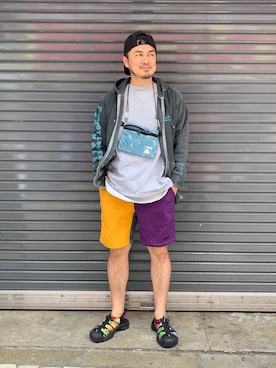 「Gramicci（グラミチ）のアイテム（パーカー）」を使った、ふるちゃんさん（メンズ・171cm）の春コーディネート