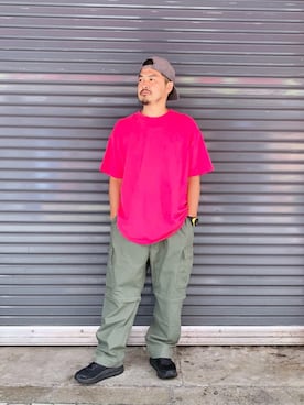 「MANASTASH（マナスタッシュ）のアイテム（カーゴパンツ）」を使った、ふるちゃんさん（メンズ・171cm）の秋コーディネート