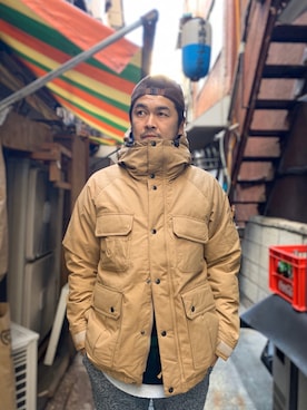 「MANASTASH（マナスタッシュ）のアイテム（キャップ）」を使った、ふるちゃんさん（メンズ・171cm）の秋コーディネート
