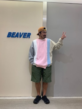 「meanswhile（ミーンズワイル）のアイテム（トップス）」を使った、ふるちゃんさん（メンズ・171cm）の夏コーディネート