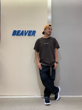 「meanswhile（ミーンズワイル）のアイテム（トップス）」を使った、ふるちゃんさん（メンズ・171cm）の秋コーディネート