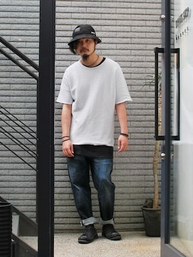 「OURET（オーレット）のアイテム（タンクトップ）」を使った、OURETさん（メンズ・175cm）の春コーディネート