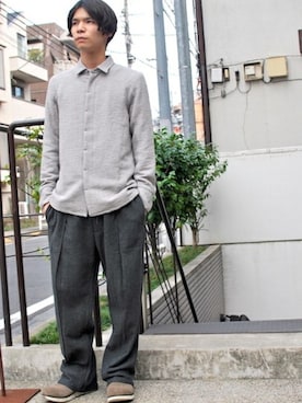「OURET（オーレット）のアイテム（ブーツ）」を使った、OURETさん（メンズ・175cm）の秋コーディネート