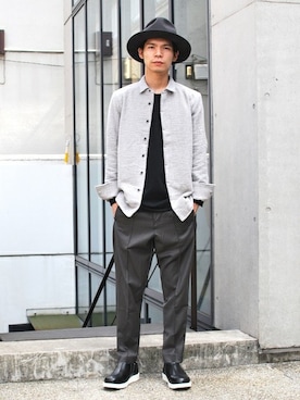 「OURET（オーレット）のアイテム（帽子）」を使った、OURETさん（メンズ・175cm）の秋コーディネート