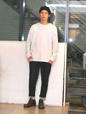 「OURET（オーレット）のアイテム（ブーツ）」を使った、OURETさん（メンズ・175cm）の秋コーディネート