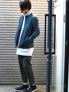 「OURET（オーレット）のアイテム（ブーツ）」を使った、OURETさん（メンズ・171cm）の秋コーディネート