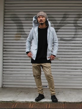 「OURET（オーレット）のアイテム（ジャケット/アウター）」を使った、OURETさん（メンズ・175cm）の冬コーディネート