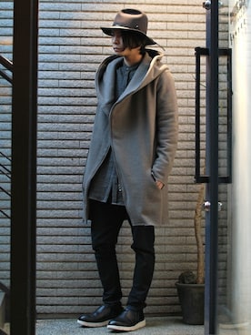 「OURET（オーレット）のアイテム（ジャケット/アウター）」を使った、OURETさん（メンズ・171cm）の冬コーディネート