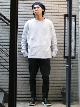 「OURET（オーレット）のアイテム（ブーツ）」を使った、OURETさん（メンズ・171cm）の冬コーディネート