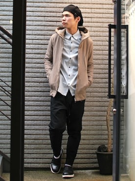 「OURET（オーレット）のアイテム（ブーツ）」を使った、OURETさん（メンズ・171cm）の冬コーディネート