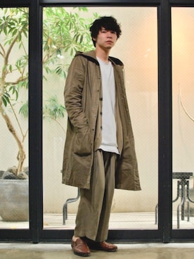 「OURET（オーレット）のアイテム（スリッポン）」を使った、OURETさん（メンズ・171cm）の春コーディネート