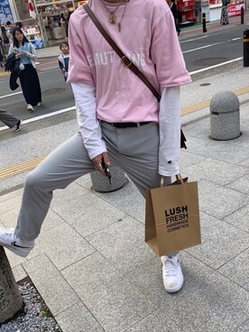 「HELMUT LANG（ヘルムートラング）のアイテム（トップス）」を使った、ryoichiさん（メンズ・163cm）の春コーディネート